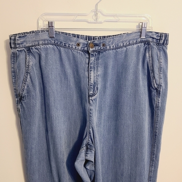 Kate Hill Woman | Lightweight Distressed Tencel Denim Jeans (Size 1X) - Picture 3 of 11